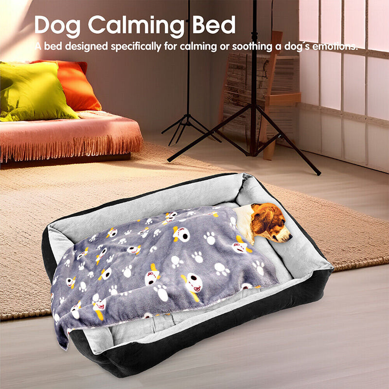 Vaka Dog Bed Pet Cat Calming Floor Mat Sleeping Cave Washable