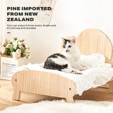 Cat Dog Wooden Bed Pet Sofa for Small Pet Wood Frame Beds With Bedding