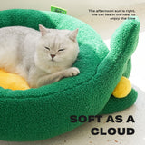 Dog Cat Pet Calming Bed Warm Soft Plush Round Nest Comfy Sleeping Gesture Bed