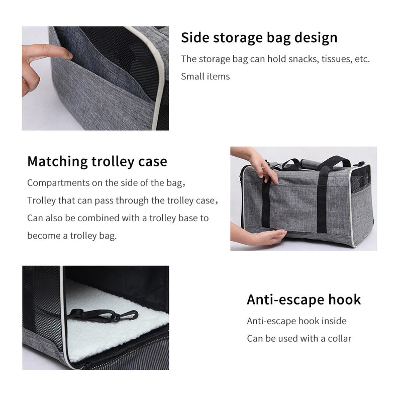 Ondoing Foldable Pet Carrier Bag Cat Dog Soft Crate Cage Kennel Tent Travel Portable Car