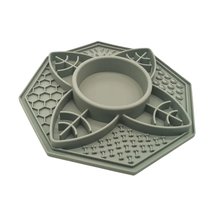 Flower Mandala Slow Feeder Lick Mat Bowl