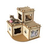 Cat Cardboard House Tree Tower Condo Scratcher Pet Post Pad Mat Furniture