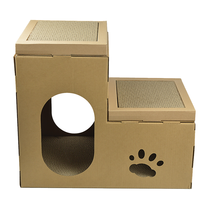 Cat Cardboard House Tree Tower Condo Scratcher Pet Post Pad Mat Furniture