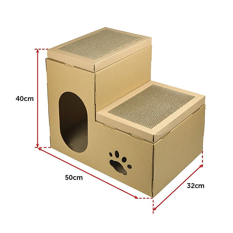 Cat Cardboard House Tree Tower Condo Scratcher Pet Post Pad Mat Furniture